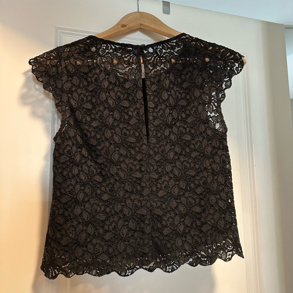 Talula Black Lace Cap Sleeve Blouse - Picture 2 of 3